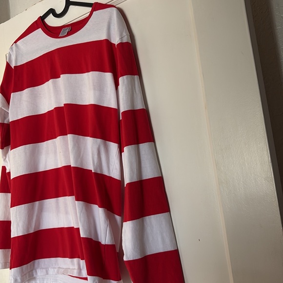 Where’s Waldo Red White stripe shirt Men's small - Picture 3 of 3